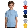 thumbnail image 1 of Bigetiay Boys Girls Short Sleeve Summer Casual Gentleman Stand Collar Tops Shirts Tee 7-8 Years, 1 of 6