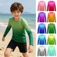 thumbnail image 1 of Bigetiay Boys Long Sleeve Rash Guard Swimwear UPF 50+ Gradient Sun Shirt Kids Toddler, Size 9-10 Years, 1 of 5