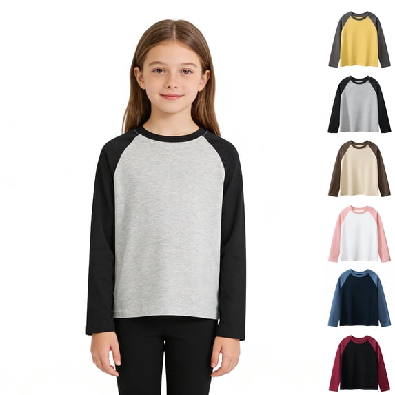 Bigetiay Boys Long Sleeve T Shirt for Spring Autumn Color Block Crewneck Basic Tee Casual Top Fall Clothes 11-13 Years