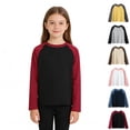 thumbnail image 1 of Bigetiay Boys Long Sleeve T Shirt for Spring Autumn Color Block Crewneck Basic Tee Casual Top Fall Clothes 4-6 Years, 1 of 6