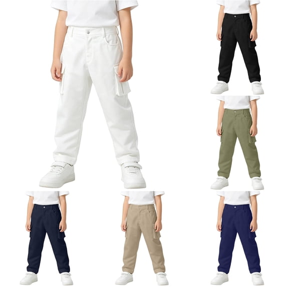 Bigetiay Boys Outdoor Cargo Pants Trousers for Kids Youth Teenagers Sports Joggers Casual Wear Streetwear, Size 9-10 Years