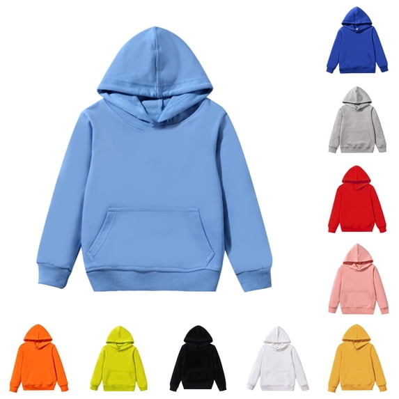 Bigetiay Boys Patchwork Pullover Hoodie Solid Color Long Sleeve Warm Casual Sweatshirt for Fall Winter 5-6 Years