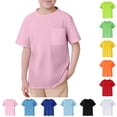 thumbnail image 1 of Bigetiay Boys Short Sleeve T Shirt with Pocket Breathable Athletic Unisex Toddler Children Crew Neck Tee Summer Top 8-9 Years, 1 of 4