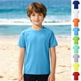 thumbnail image 1 of Bigetiay Boys Solid Color Short Sleeve Rash Guard Swimwear UPF 50+ Summer Beach Sun Top, Size 5-6 Years, 1 of 5