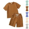 thumbnail image 1 of Bigetiay Boys Summer Clothes 2 Piece Classic Athletic Performance Short Sleeve T-Shirt with Short Outfits Boys Clothes 7-8 Years, 1 of 9