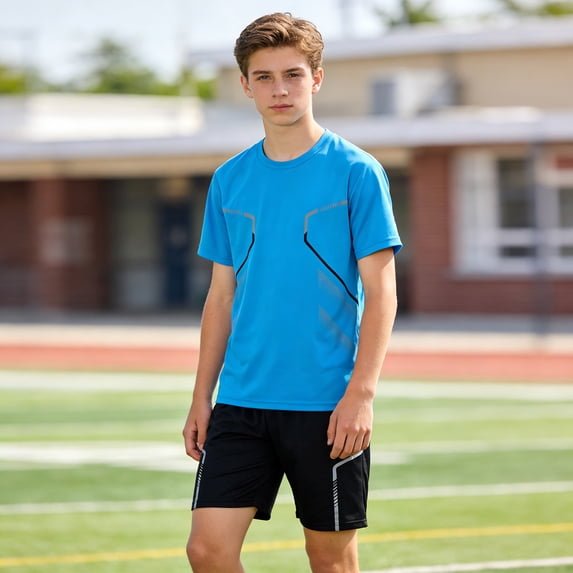 Bigetiay Boys Summer Clothes Fashion Athletic Tracksuit Short Sleeve Shirt with Shorts Outfits Boys Clothes Size 12-13 Years