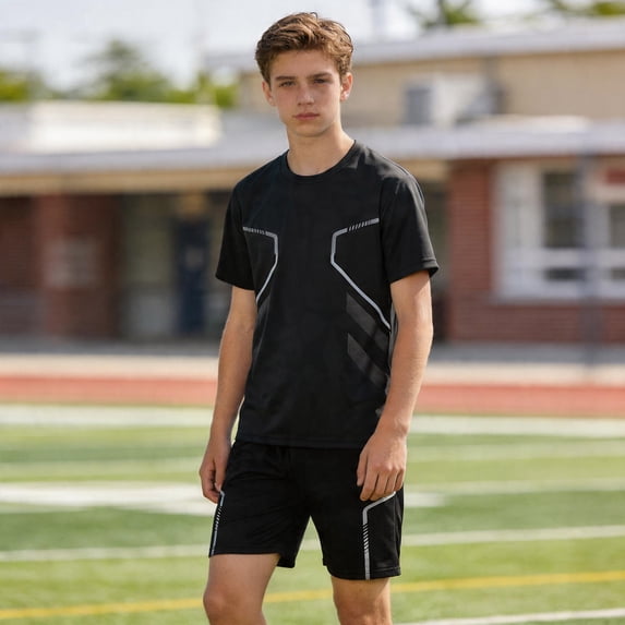 Bigetiay Boys Summer Clothes Fashion Athletic Tracksuit Short Sleeve Shirt with Shorts Outfits Boys Clothes Size 15-16 Years