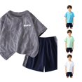 thumbnail image 1 of Bigetiay Boys Summer Outfit Wicking Short Sleeve Tee Shorts Two Piece Sportswear Kids, Size 3-4 Years, 1 of 5