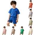 thumbnail image 1 of Bigetiay Boys Summer Outfits Classic Ligthweight Short Sleeve T-Shirt with Short Outfits 12-18 Months Clothes Boys, 1 of 5