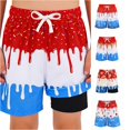 thumbnail image 1 of Bigetiay Boys Swim Trunks with Compression Liner Ice Print Swim Shorts Kids Beach Pool Water Play, Size 3-4 Years, 1 of 4