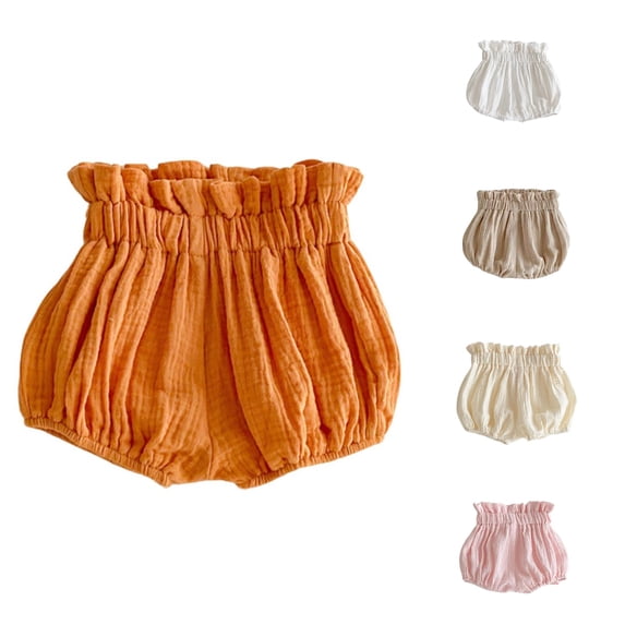 Bigetiay Breathable Baby Girls Summer Shorts Soft Pants with Elastic Waist for Easy Change And, Size 12-18 Months