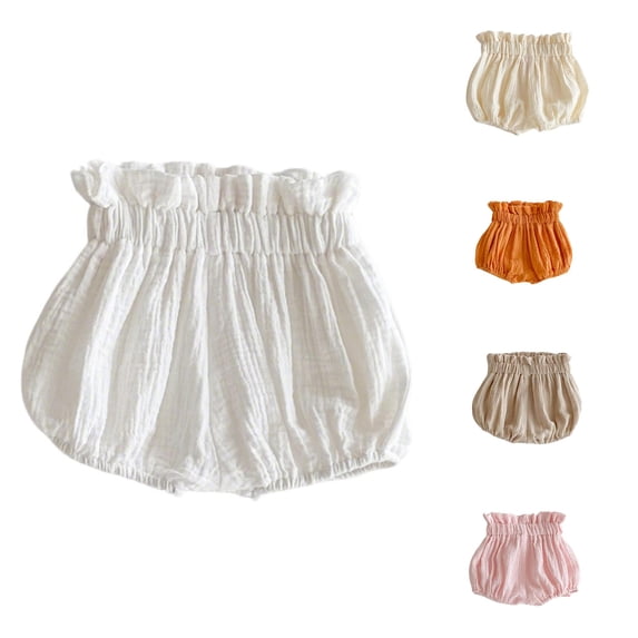 Bigetiay Breathable Baby Girls Summer Shorts Soft Pants with Elastic Waist for Easy Change And, Size 12-18 Months