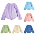 thumbnail image 1 of Bigetiay Cozy Long Sleeve Crewneck Top for Girls Autumn Knit Tee Kids Soft Pullover Casual Wear, Size 3-4 Years, 1 of 7