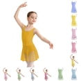 thumbnail image 1 of Bigetiay Girls Ballet Dance Leotard with Tutu Skirt Strap Backless Romper for Practice Performance Recital, Size 11-12 Years, 1 of 5