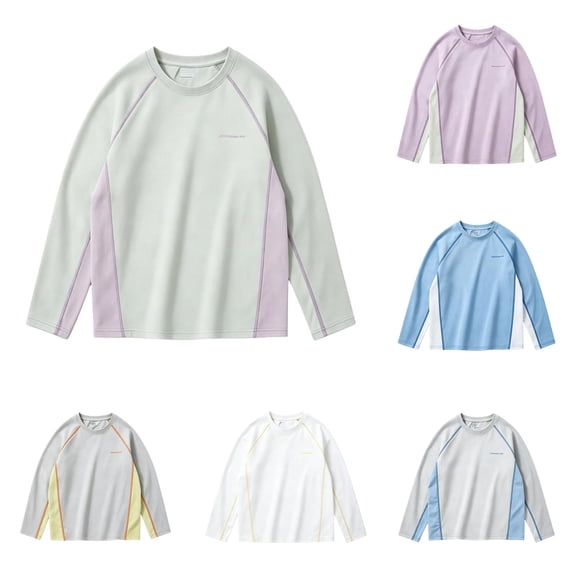 Bigetiay Girls Boys Fall Clothes Kids Crew Neck Long Sleeve Shirts Breathable Lightweight Basic Tee for Casual, Size 14-15 Years
