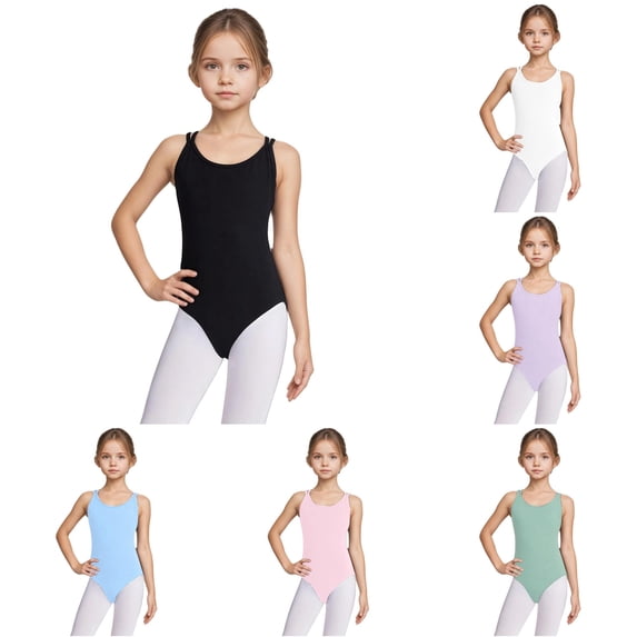 Bigetiay Girls' Casual Sports Pure Color Piece for Practicing Arts (3Y 14Y), Size 7-9 Years