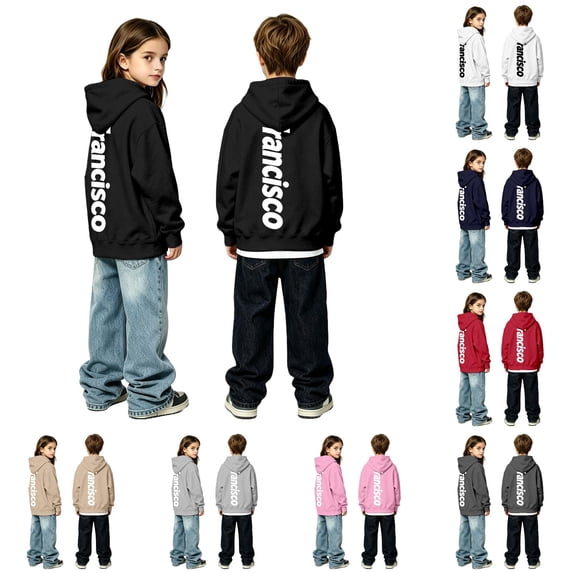 Bigetiay Girls City Print Pullover Hoodie Long Sleeve Warm Outdoor Casual Sweatshirt for Fall Winter 3-4 Years