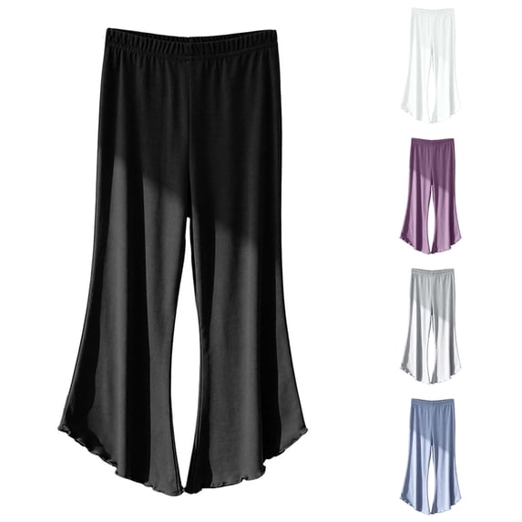 Bigetiay Girls Flared Leggings Summer Thin Capri Pants Soft Stretchy Breathable Casual Play Outfit Toddler Kids Bottoms, Size 7-8 Years