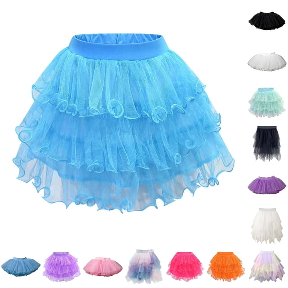 Bigetiay Girls Halloween Ballet Tutu Skirt, Satin Waistband Twirl Skirt for Recitals, Size 6-7 Years