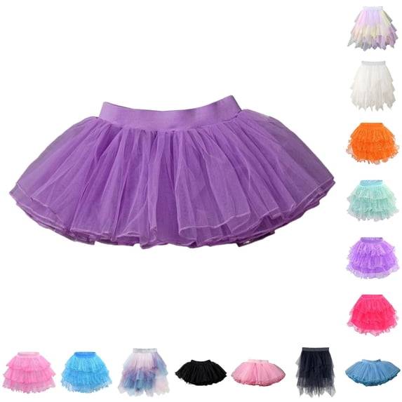 Bigetiay Girls Layered Ballet Tutu Skirt, Soft Elastic Waistband for Recital & Play, Size 3-4 Years