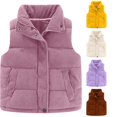 thumbnail image 1 of Bigetiay Girls Quilted Vest Winter Warm Padded Sleeveless Jacket Outerwear for Toddlers Kids Cozy Soft Windproof Cold Weather Fashion Apparel, Size 5-6 Years, 1 of 5