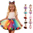 thumbnail image 1 of Bigetiay Girls Rainbow Tutu Skirt with Hairband, Ballet Dance Performance , Size 6-8 Years, 1 of 6