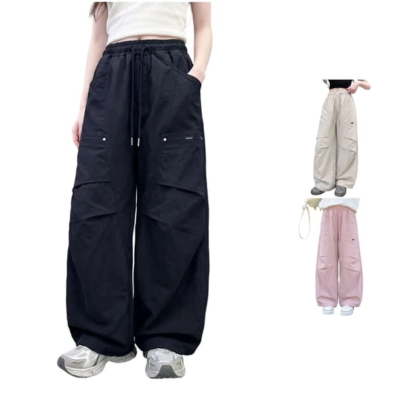 Bigetiay Girls Summer Pants Loose Fit Long Trousers Outdoor Play Comfortable Daily Wear, Size 5-6 Years