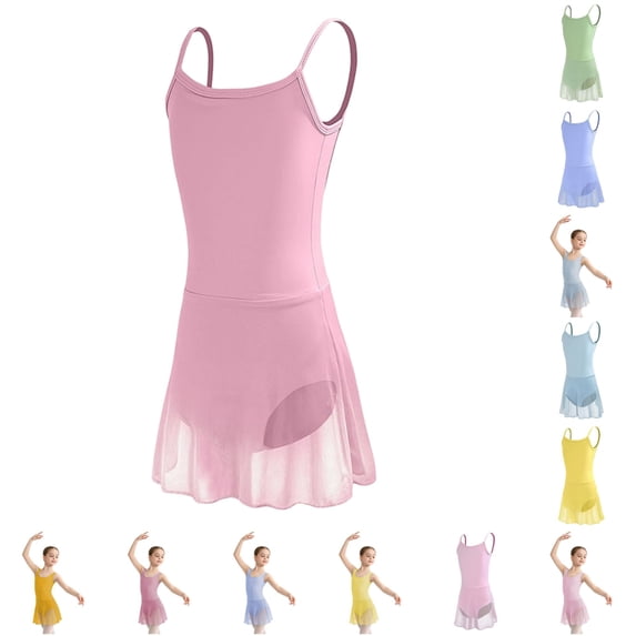 Bigetiay Girls Summer Sleeveless Jumpsuit Ballet Tutu Dress Playwear Romper with Ruffled Skirt for Toddler And Kids, Size 3-4 Years