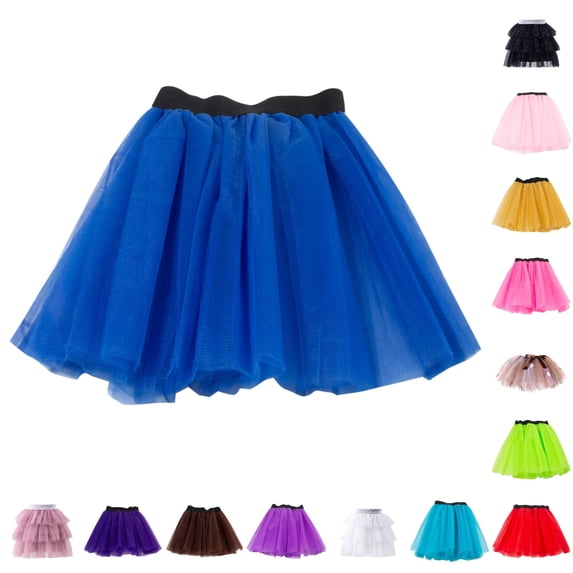 Bigetiay Girls Three Layer Tutu Skirt, Pommel Waist Dance Skirt, Size One Size