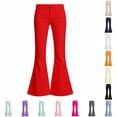 thumbnail image 1 of Bigetiay Girls Uniform Pants for Kids with Zipper Slim Fit Flared Leg Comfort School Wear, Size 5-6 Years, 1 of 7