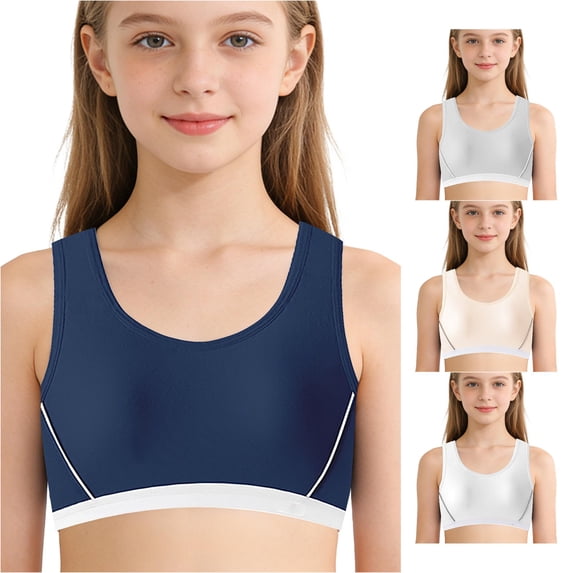 Bigetiay High Seamless Sports Bras for Girls Comfortable Workout Tank Top Teenagers Indoor Daily Casual School Life Base Layer, Size 10-12 Years