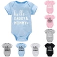 thumbnail image 1 of Bigetiay Boys Girls Short Sleeve Letter Prints Romper Bodysuits Clothes, Size 0-3 Months, 1 of 3