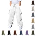 thumbnail image 1 of Bigetiay Kids Cargo Pants with Multiple Pockets Comfortable Casual Trousers for Boys And Girls Outdoor Play And Daily Wear, Size 5-6 Years, 1 of 9