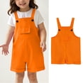thumbnail image 1 of Bigetiay Kids Girls Romper Sleeveless Back to School Romper Orange Rompers with Pockets Spring Fall Romper Girls Jumpsuits Size 9-10 Years, 1 of 6