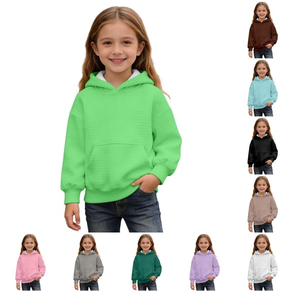 Bigetiay Kids Pullover Hoodie Long Sleeve Lightweight Gym Activewear Kids Fall Clothes 13-14 Years