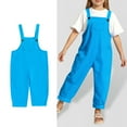thumbnail image 1 of Bigetiay Little Jumpsuit for Girls Casual School Romper Light Blue Rompers with Pockets for Everyday Wear Girls Fashion 4-5 Years, 1 of 6