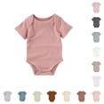 thumbnail image 1 of Bigetiay Organic Baby Bodysuits Short Sleeve Envelope Shoulder Romper Boys Summer Everyday Wear Soft Piece, Size 18-24 Months, 1 of 3