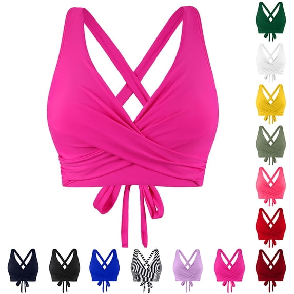 Bigetiay String Bikini Tops For Women Twist Front Top Bathing Suit Minimalist Swimwear Top No Bottom, Size XXL