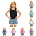 thumbnail image 1 of Bigetiay Summer Girls Vest Top Denim Shorts Two Piece Solid Color Casual Kids Outfit, Size 9-10 Years, 1 of 4
