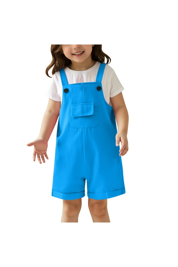 Teen Girls Jumpsuits Rompers Back to School Romper Sky Blue Romper with Pockets Spring Summer Romper Girls Jumpsuits Size 13-14 Years