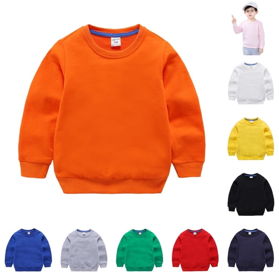 Bigetiay Toddler Boys Solid Color Pullover Hoodie Loose Fit Warm Winter Clothes 5-6 Years