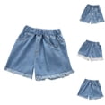 thumbnail image 1 of Bigetiay Toddler Girls Denim Shorts Summer Holiday High Waisted Embroidery Straight Leg, Size 2-3 Years, 1 of 6