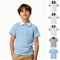 thumbnail image 1 of Bigetiay Toddler Kids Short Sleeve Polo Shirts Casual Summer T Shirt Tee Tops Clothes for Boys 6-7 Years, 1 of 5