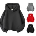 thumbnail image 1 of Bigetiay Toddler Unisex Basic Pullover Hoodie Solid Color Long Sleeve Warm Fall Clothes 4-5 Years, 1 of 6
