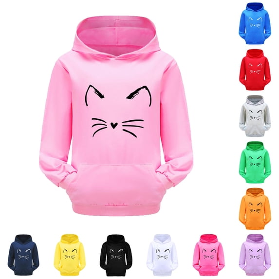 Bigetiay Toddler Unisex Cartoon Print Pullover Hoodie Long Sleeve Warm Winter Clothes 6-7 Years