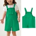 thumbnail image 1 of Bigetiay Tween Girls Romper Sleeveless Casual School Romper Green Suspenders with Pockets for Everyday Wear Summer Clothes for Girls 11-12 Years, 1 of 6