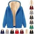 thumbnail image 1 of Bigetiay Women Hoodies Zip up Hoodie Winter Warm Soft Lined Jacket with Pocket Casual Pullover Sweatshirt for Outdoor Sports Sweatshirts for Women Loose Fit Blue Hoodie Women, Size M, 1 of 4