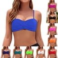 thumbnail image 1 of Bigetiay Women's Bikini Tops Twist Front Bathing Suit Bra Minimalist Swimwear Top No Bottom, Size S, 1 of 5