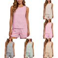 thumbnail image 1 of Bigetiay Women's Crew Neck Tank Top and Shorts Two Piece Set with Pockets, Size XXL, 1 of 7