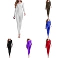 thumbnail image 1 of Bigetiay Women's Long Sleeve Round Neck Leotard for Yoga Dance Gymnastics, Size M, 1 of 4